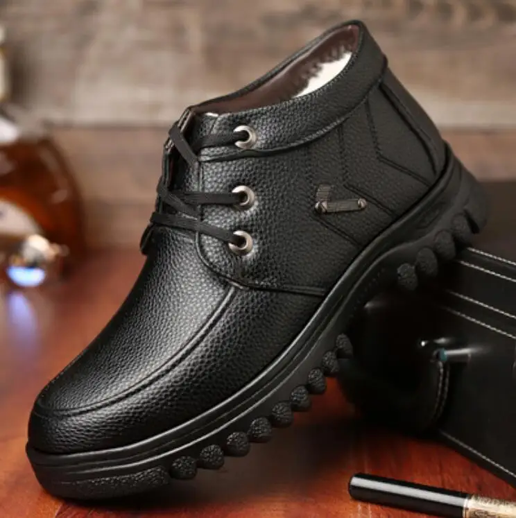 Дизайнерские мужские зимние ботинки; Мужские Зимние ботильоны; botas hombre; водонепроницаемые теплые повседневные ботинки; bota; Мужская обувь; Homme