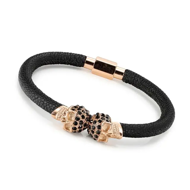 Whole Free Shipping Vintage Design Northskull Leather Bracelet Whole Free Shipping Vintage Design Northskull Leather Bracelet Mens Twin Skull The High Quality Of