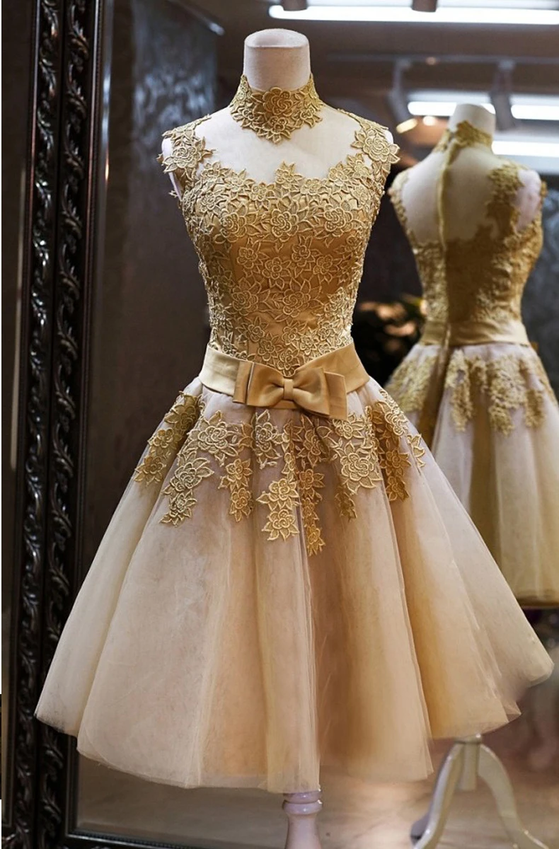 Prom Dress Yellow and Brown