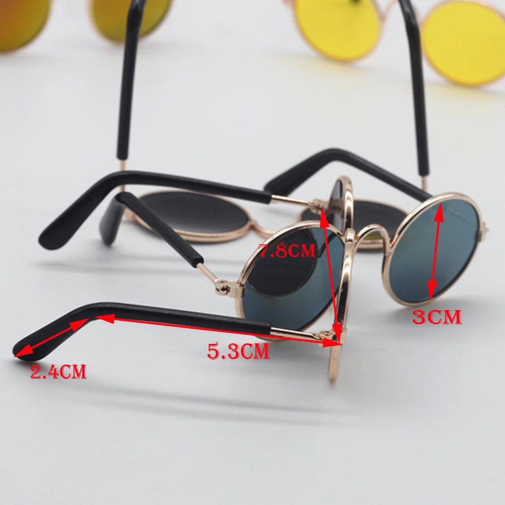 Doll Accessories Doll Eyewear Accessories 1 Pcs 7.5cm Sunglasses For 1/6 BJD Blythes Dolls 18inch Gril Doll DIY Glass Christmas Gift Kids Toys W033