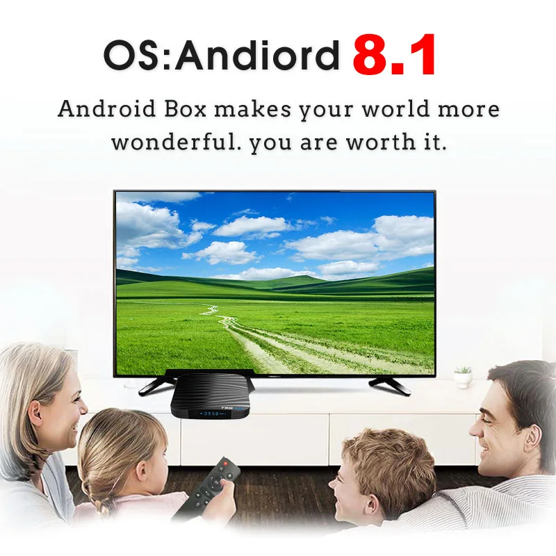 T95X2 Smart tv BOX Android 8,1 4 ГБ 32 ГБ 64 Гб четырехъядерный процессор Amlogic S905X2 H.265 4K USB3.0 5G wifi дополнительный медиаплеер телеприставка