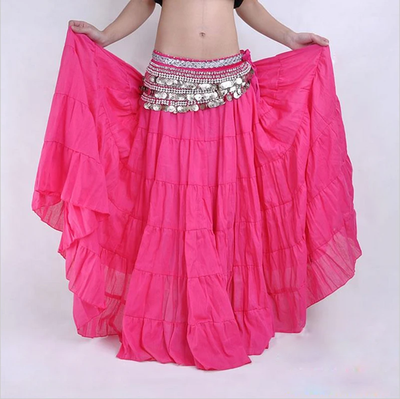 

16 Colors Tribal Belly Dance Performance Women Gypsy Dance Full Circle Linen Skirt Women Belly Dance Gypsy Skirts