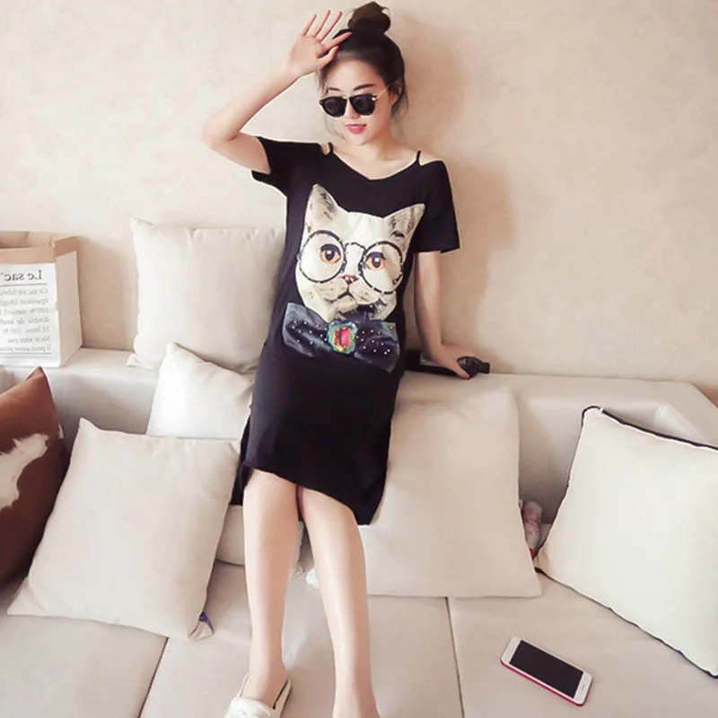 2018 vestidos largos vestidos de fiesta Sexy Striped salvaje Camisas femeninas Korean Ropa Tumblr mujeres Vetement mujeres camisetas