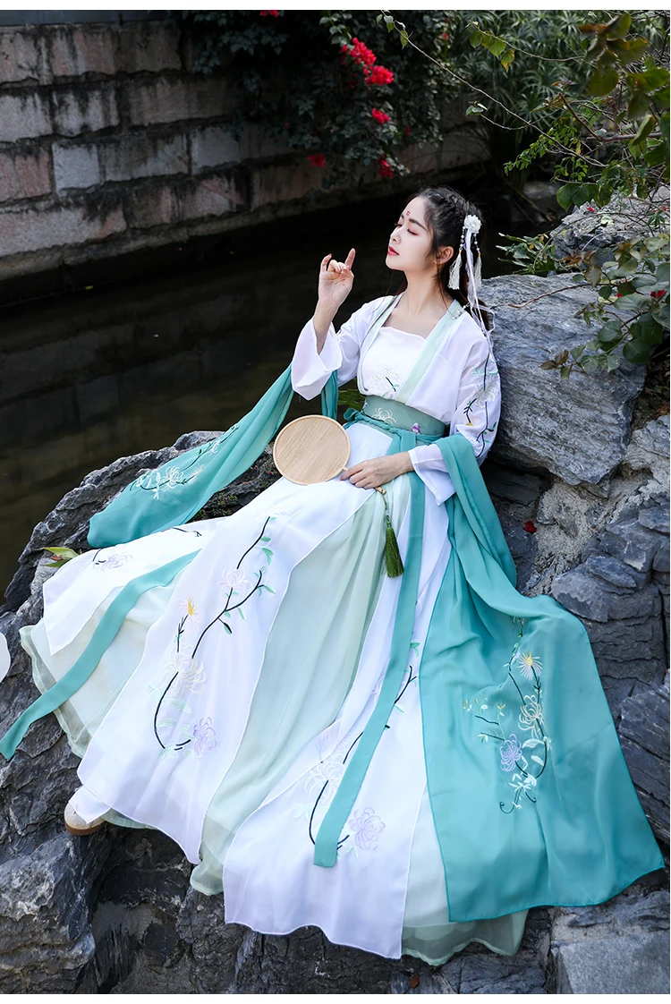 Hanfu платье древний традиционный танцевальный костюм женский династии Тан вышивка сказочные костюмы Классический фестиваль вечерние выступления