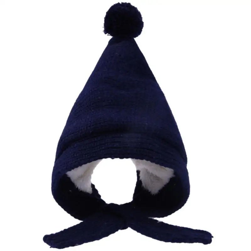 Детская зимняя шапка с рисунком эльфа, хлопковая шапка для мальчиков и девочек, вязаная шапка, теплые флисовые колпачки для малышей, плотные шапки для новорожденных - Цвет: E