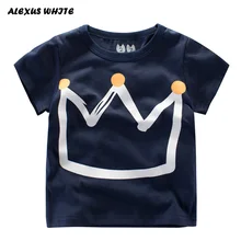 Summer Kids Boys T Shirt Crown Print Short Sleeve Baby Girls T-Shirts Cotton Children’s T-Shirt O-Neck Tee Tops Boy Clothes