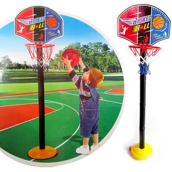 

Childs Basketball Set Adjustable Basketball Stand Cardboard Outdoor Indoor Portable Toy Set Ball Backboard Kit With Pump