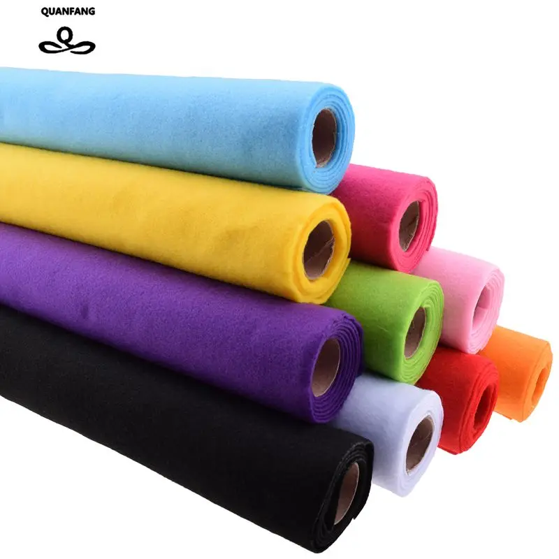 Non Woven Felt Fabric 2mm Thickness Polyester Soft Felt Home Decoration Pattern Bundle For Sewing Dolls Crafts 45x90cm felt fabric sheet