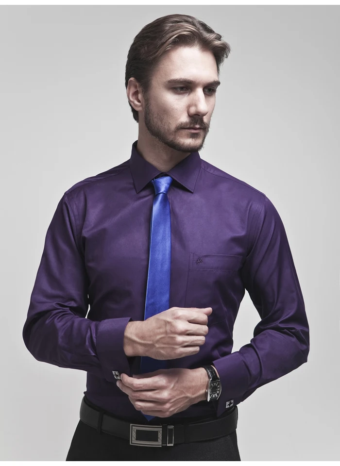 Роскошные мужские рубашки с французскими манжетами, с нагрудным карманом, с длинным рукавом, из плотной шерстяной ткани, рубашка-смокинг(запонки входят в комплект