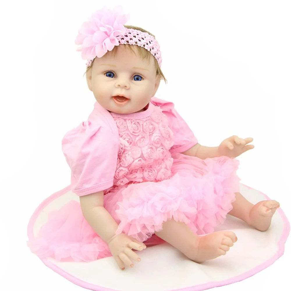 

55 cm Reborn Boneca Lifelike Soft Vinyl Silicone Doll Rebrons 22 Inch Newborn Babies Girls Handmade Princess Kids Christmas Gift