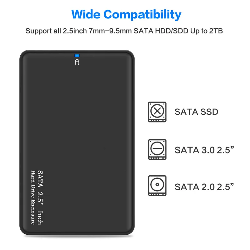 Чехол для жесткого диска 2,5 дюймов SATA на USB 3,0 SSD адаптер для samsung Seagate SSD 2 ТБ коробка для жесткого диска внешний HDD корпус