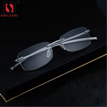 Очки для чтения без оправы Для мужчин Для женщин Алюминий-алюминиево-магниевого сплава, Диоптрийная рамка пресбиопические очки для чтения+ 1,0+ 1,5+ 2,0+ 2,5+ 3,0+ 3,5+ 4,0