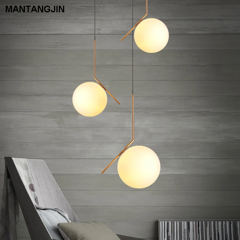 E27 современный стиль гостиной спальни минималистский ресторан подвесной светильник скандинавские украшения одежды стеклянный шар подвесной светильник