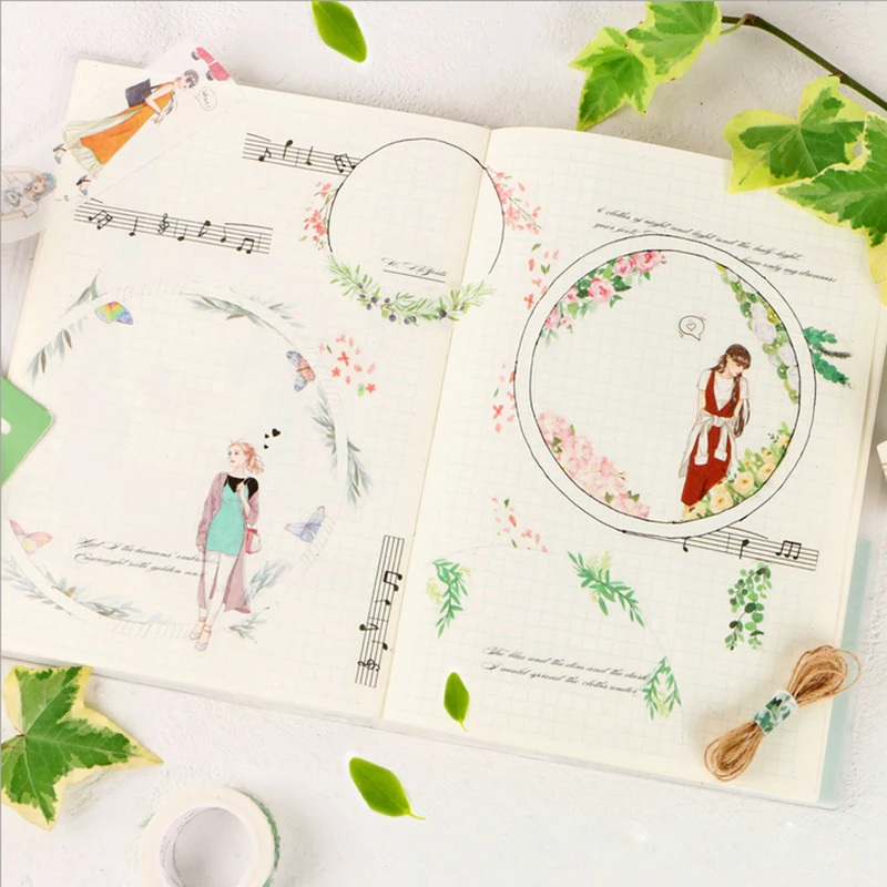 1х Kawaii Green plant life васи клейкая лента наклейка kawaii DIY Скрапбукинг планировщик