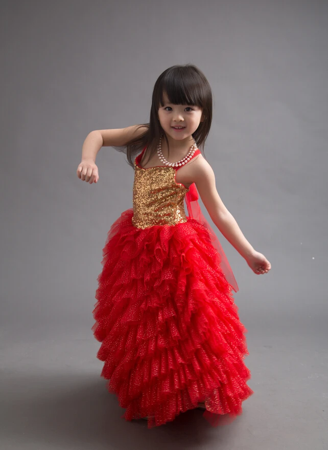 flower girls floor length gold glitter dresses, baby girls elegant