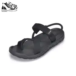 Мужские сандалии, летние мужские черные пляжные сандалии, высокое качество, унисекс, летние туфли на плоской подошве, Sandalias Para Hombre, размер 35-45