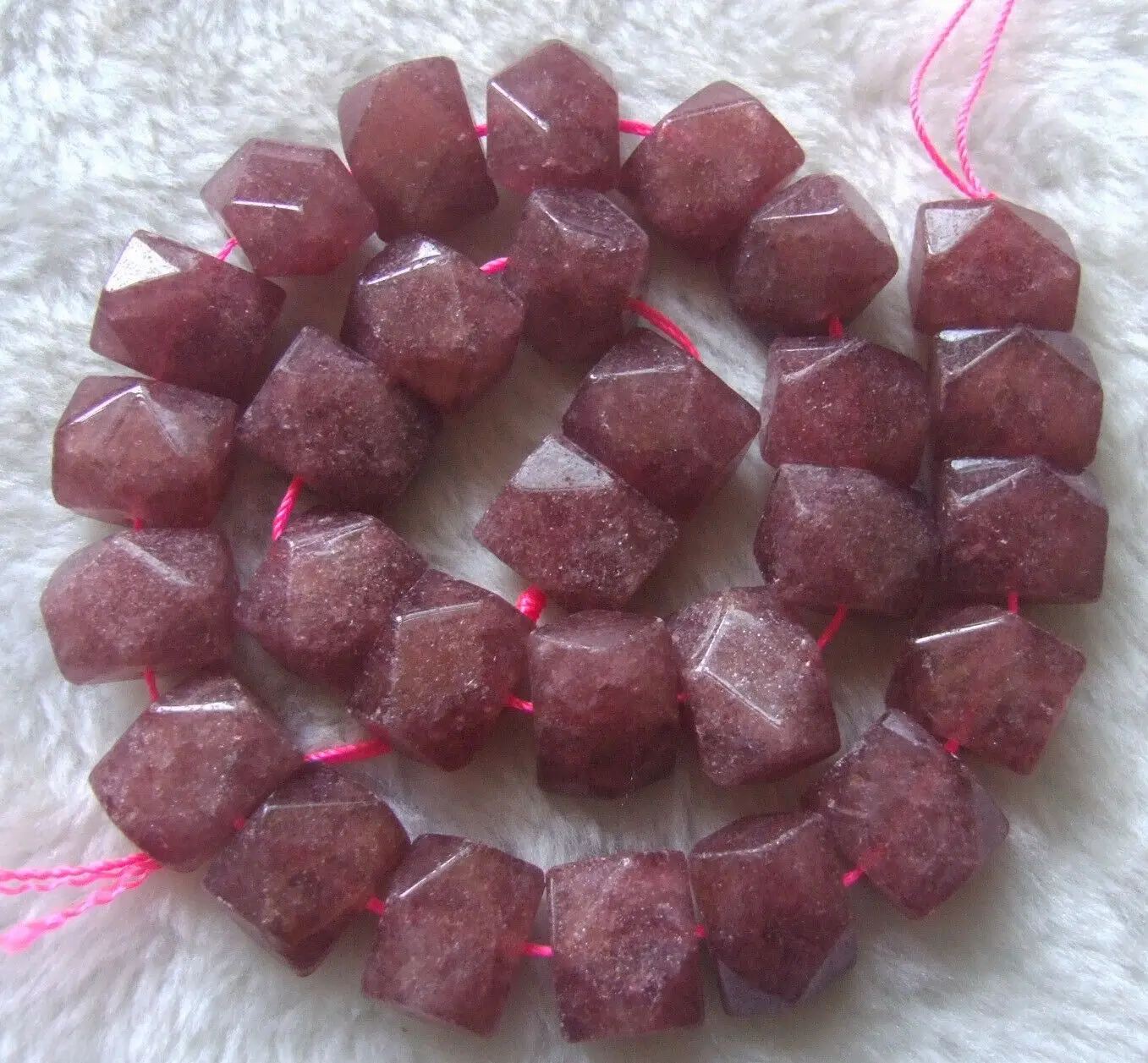 

13x17mm Natural Red Strawberry Quartz Nugget Loose Beads 15Inch