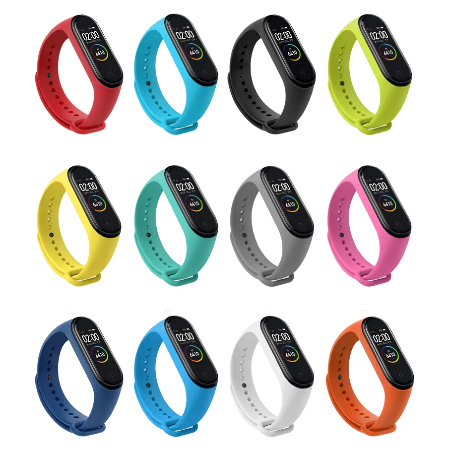 Женский браслет 100 ремешок для Mi Band 4 силиконовый цветной на запястье браслеты