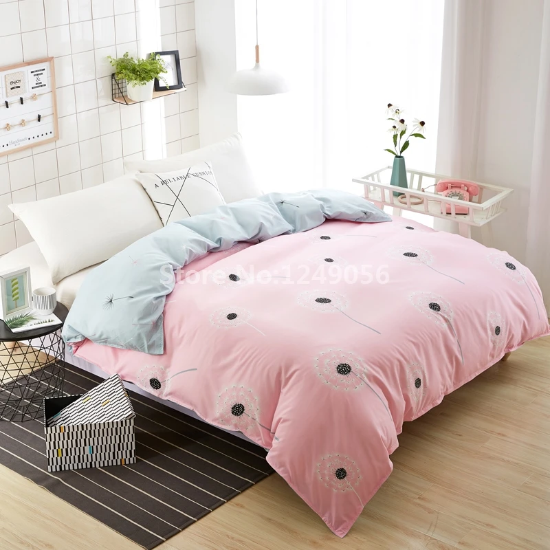 

1Pc Pink Dandelion Duvet Cover A/B Side Flower Quilt Cover for Adult Kids Bedding Gift Twin Full Queen King Size Home Textile