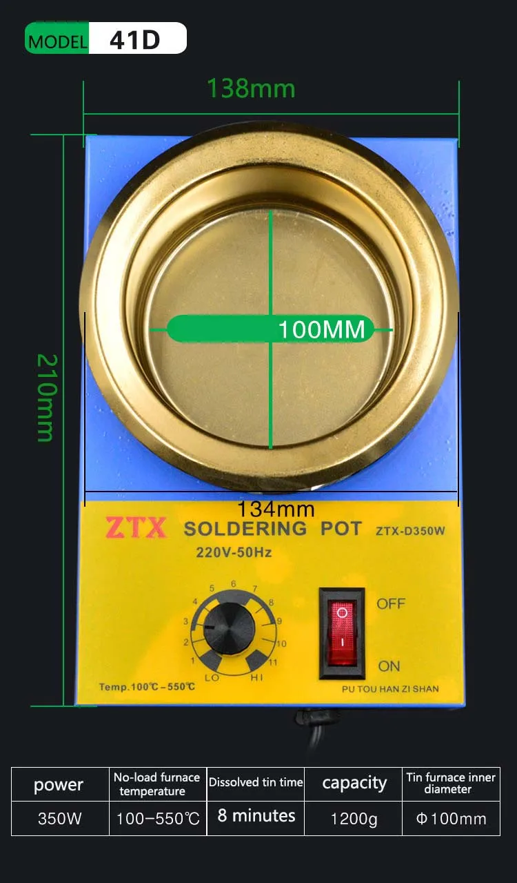 220V 160/280/350 Вт Регулируемая Температура припоя кувшин оловяный плита, плавильных печах для плавления Температура Пайка и Распайка лужения инструменты