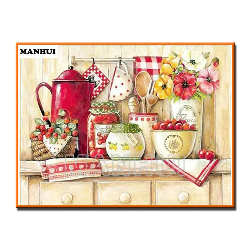

Diamond embroidery "kitchen" diy diamond painting cross stitch 5d diy diamond painting Pictures of rhinestones full drill 135