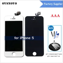 Дешевые Экран для iphone 5 5 г A1428 A1429 A1442 ЖК-дисплей Дисплей Сенсорный экран сборки для iphone 5 ЖК-дисплей с планшета Стекло без Dead pixel