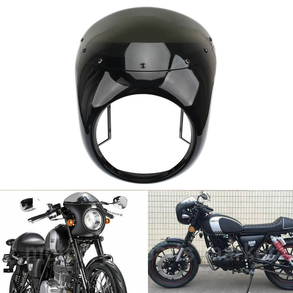 Обтекатель фары мотоцикла Cafe Racer + комплект крепления на лобовое стекло для