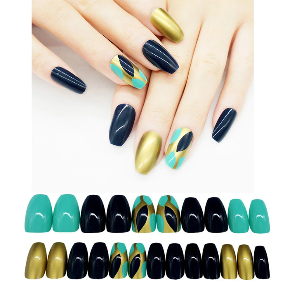 Aliexpress.com : Buy 24pcs/Set Coffin shaped False Nails ...