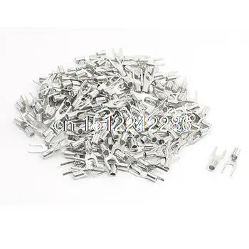 

200PCS Non Insulated Furcate Fork Terminals Cable Lug AWG22-16 SNB1.25-3