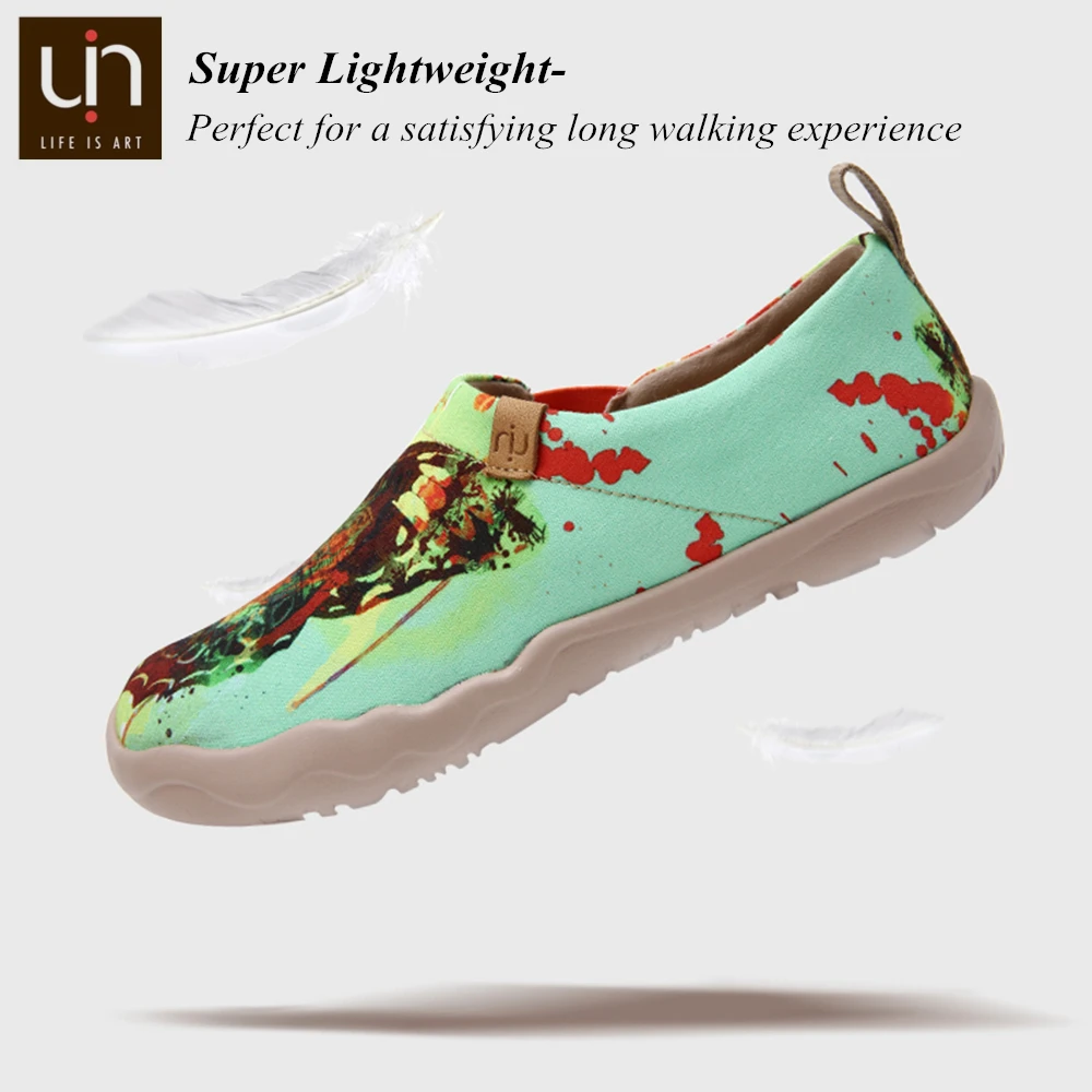 Billig UIN Schmetterling Hand bemalt Kunst Leinwand Schuhe für Frauen Breite Füße Komfort Müßiggänger Leichte Casual Damen Weiche Turnschuhe