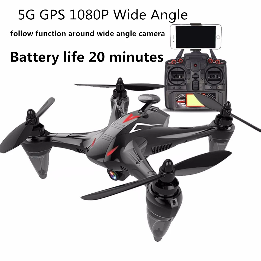 

2018 Hottest! 5G transmission Hovering drone 720P 1080P wide-angle lens camera quadcopter with GPS Follow function Brushless