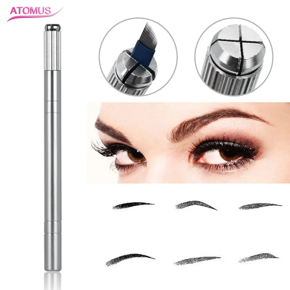 

ATOMUS Manual Dual-head Permanent Eyebrow Tattoo Pen Alloy Embroidered Eyebrow Makeup Tattooing Machine Microblading Pen Pencil