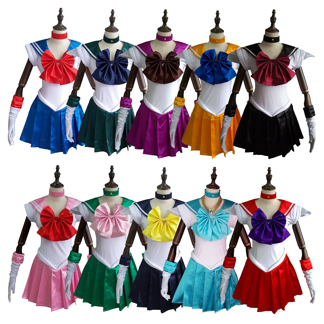 

Anime Sailor Moon Sailor Pluto/Meiou Setsuna Uniform Cosplay Halloween Christmas Party Costumes Sailormoon Dress Custum Made