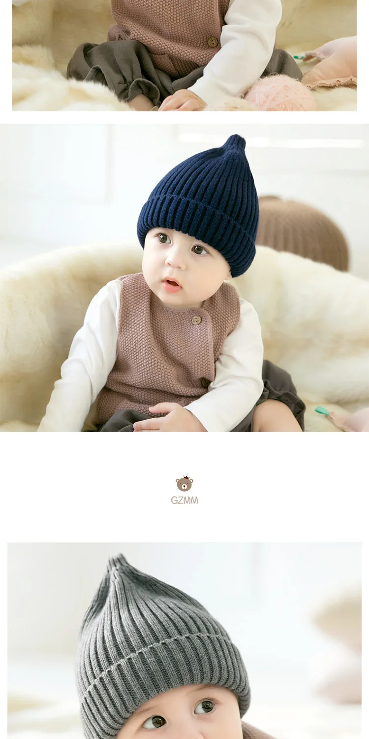 Newborn Baby Knitted Hat Baby Girl Boy Cute Winter Hats For Girls Warm Thick Caps Child Beanies Kids Hat For 3-12 Month GH661