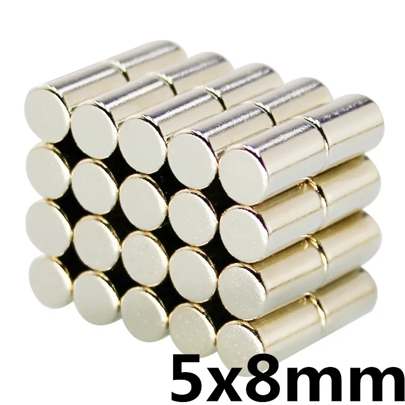

20pcs 5x8mm Super Powerful Strong Bulk Small Round NdFeB Neodymium Disc Magnets Dia 5mm x 8mm N35 Rare Earth NdFeB Magnet