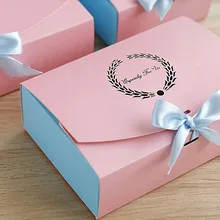 Розовый синий золотой штамп цветок обруч украшения Cookie десерт печенье коробка свадебные коробки конфет Cookie пакет сувениры