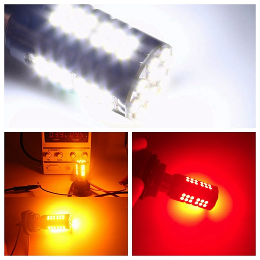 YSY 2X PY21W BAU15S 1156 Ba15s P21W 1157 BAY15D P21/5W canbus без ошибок 3030 60SMD S25 светодиодный белый желтый
