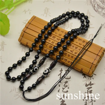 

5.5mm Natural black agate beads quality goods ebony jade beads rope Manual necklace cord pendant hanging rope sweater chain q062