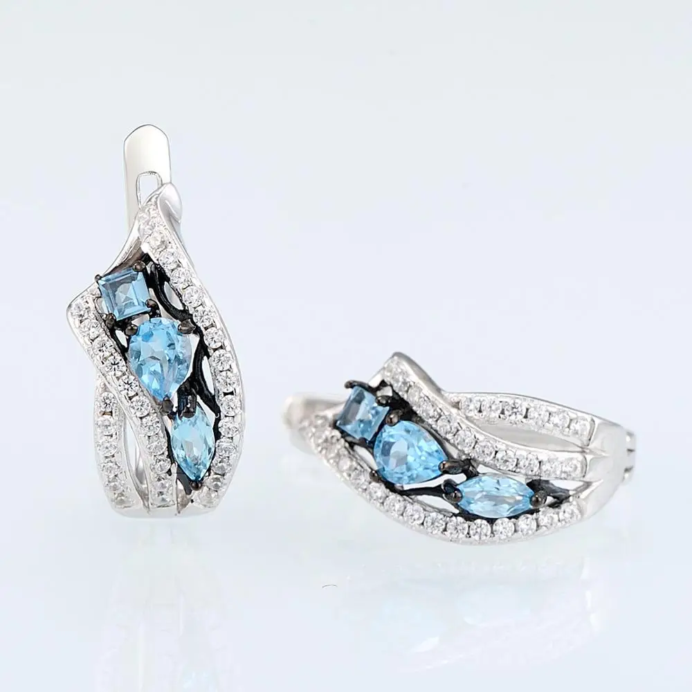 E304633SBLTZSK925-SV5-Silver Earrings