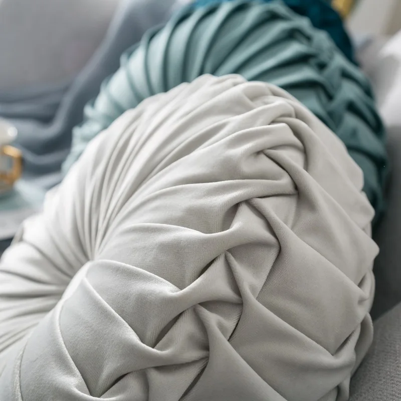 Бархатная плиссированная круглая подушка в виде тыквы, диванная подушка, подушка для пола, декоративная подушка для дома, дивана, стула, кровати, автомобиля