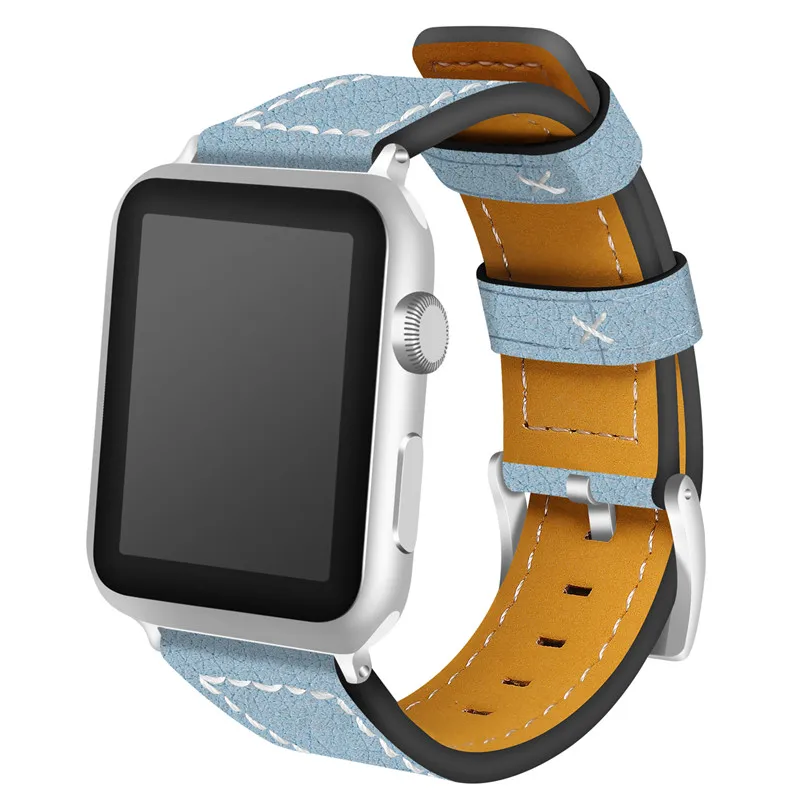 20 шт. качественный кожаный ремешок для часов Apple Watch 44 мм 40 42 38 серия 4 3 2 1 iWatch