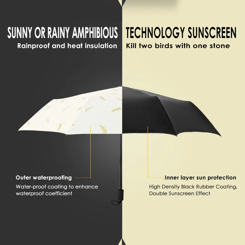 Маленький Модный складной зонт от дождя для женщин, подарок для мужчин, мини Карманный Зонтик для девочек, анти-УФ водонепроницаемый портативный дорожный зонтик