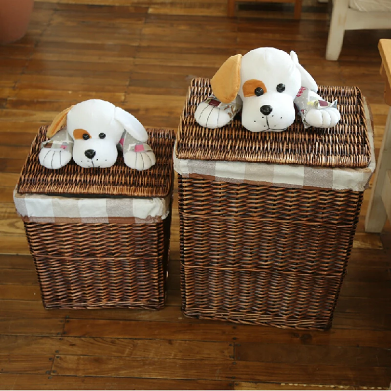 decorative wicker baskets with lids large laundry basket for clothes white panier de rangement en tissu cestas de almacenamiento