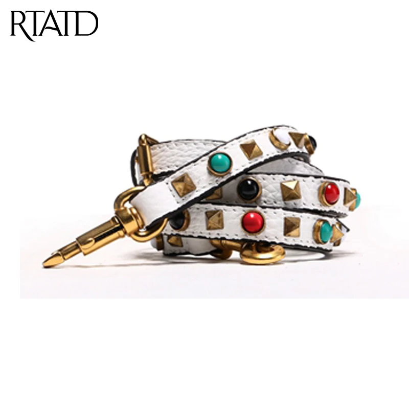 

RTATD Fashion color stud handbag strap lady shoulder bag stone strap high chic design bags accessories M2251