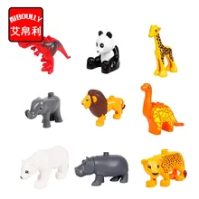 Animal Zoo Large Building Blocks Enlighten Child Toys Lion Pig DIY Set Brick Compatible With Duploe Kids Gift