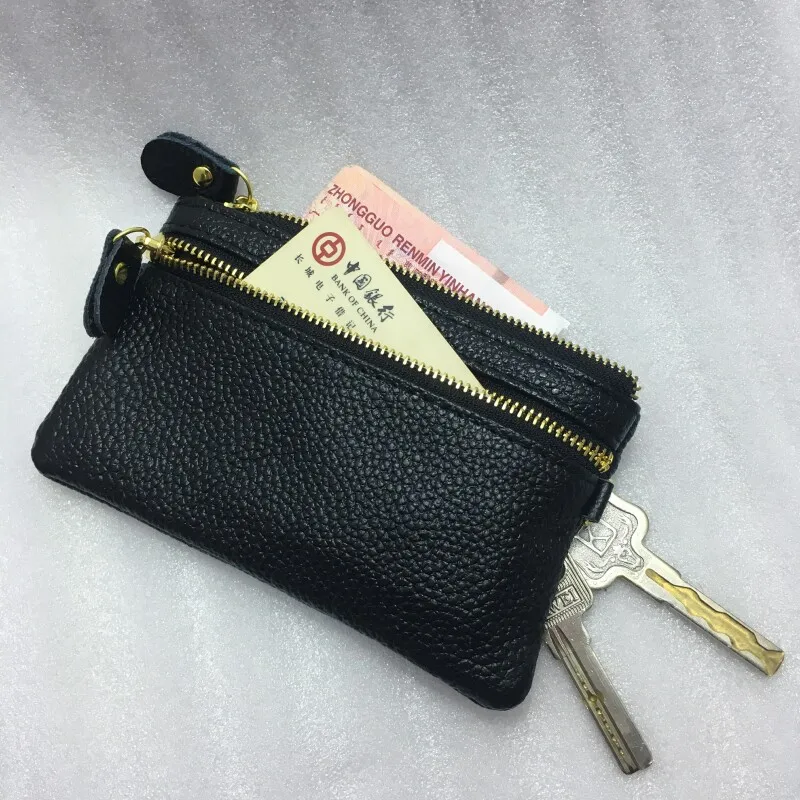 Buy Genuine leather female key purse metal buckle