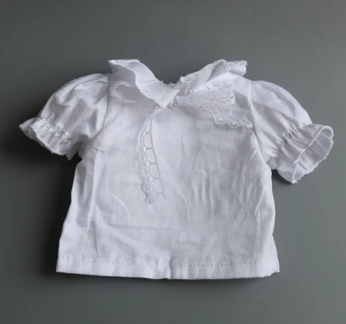 Новая кукольная одежда для 40 см салонная Кукла Джинсовая юбка с ремешком белая рубашка - Цвет: White shirt