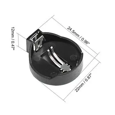 

10 Pcs CR2025 Horizontal Coin Button Battery Holder Black Container Case