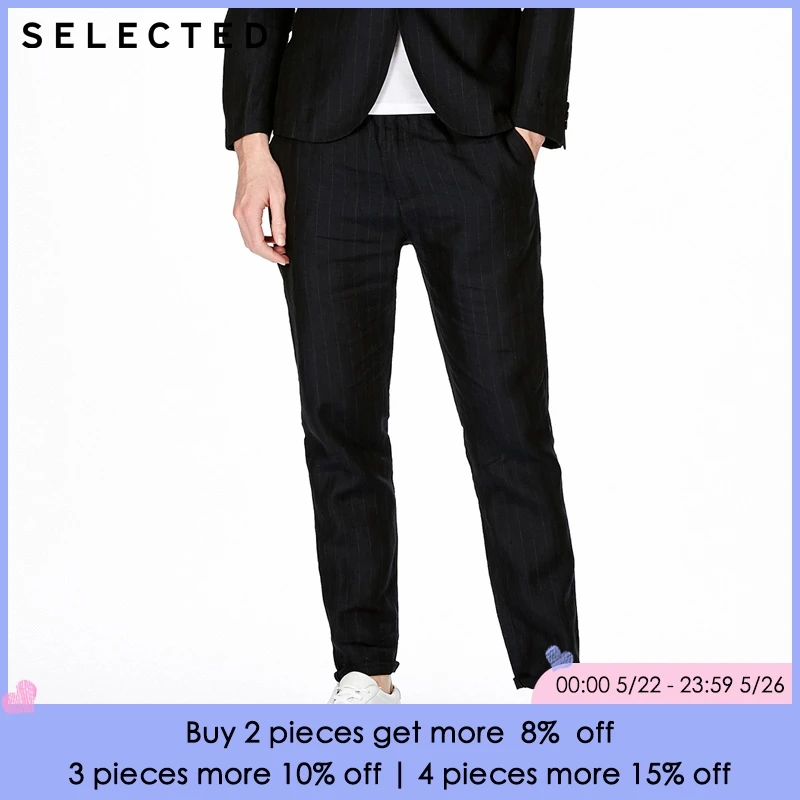 

SELECTED 2019 Spring Summer New Men's Linen Tapered Suit Pants |418218501