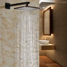 Oil Rubbed Bronze Wall Mount Brass Shower Arm 8 Square Rainfall Shower Head Free Shipping